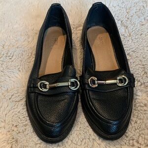 ASOS Classic Black Loafers with Buckle Detail EUC